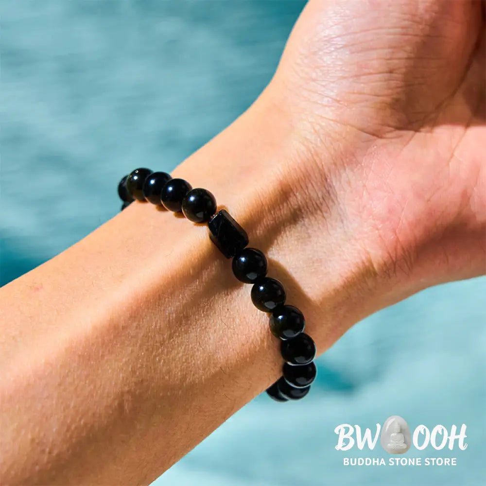 Buddha Stones Gold Sheen Obsidian Black Tourmaline Wealth Bracelet - BWOOOH - Gold Sheen Obsidian Black