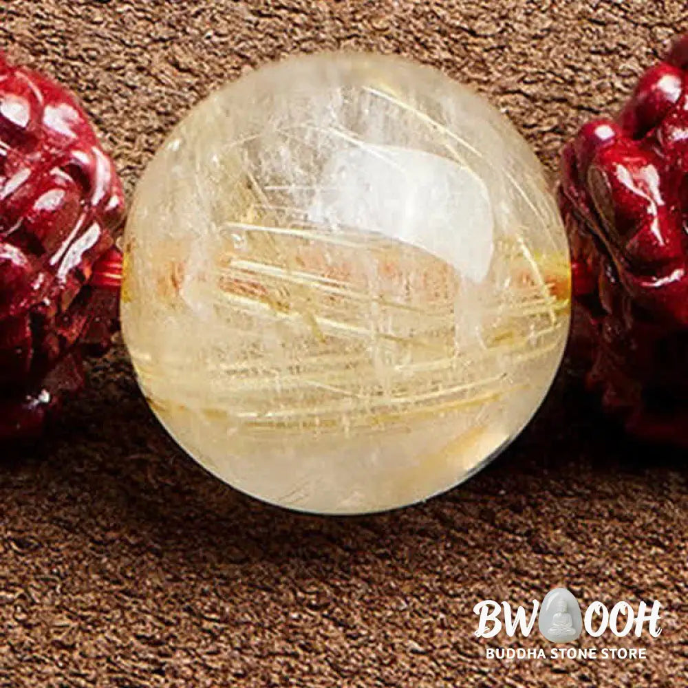 Buddha Stones Gold Sheen Obsidian PiXiu Cinnabar Om Mani Padme Hum Protection Bracelet - Gold Sheen Obsidian