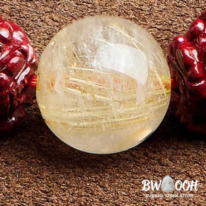 Buddha Stones Gold Sheen Obsidian PiXiu Cinnabar Om Mani Padme Hum Protection Bracelet - Gold Sheen Obsidian