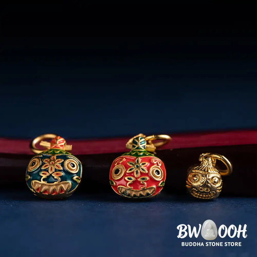 Buddha Stones Gold Swallowing Beast Family Luck Car Key Chain Phone Hanging Decoration - Hanging Decoration