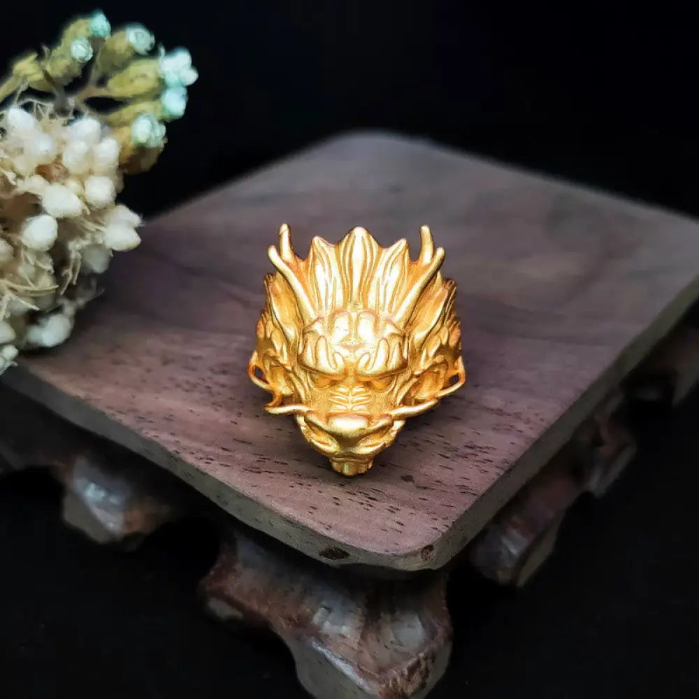 BWOOOH Golden Dragon Luck Protection Ring — Dragon spiritual jewelry for spiritual healing and mindful living