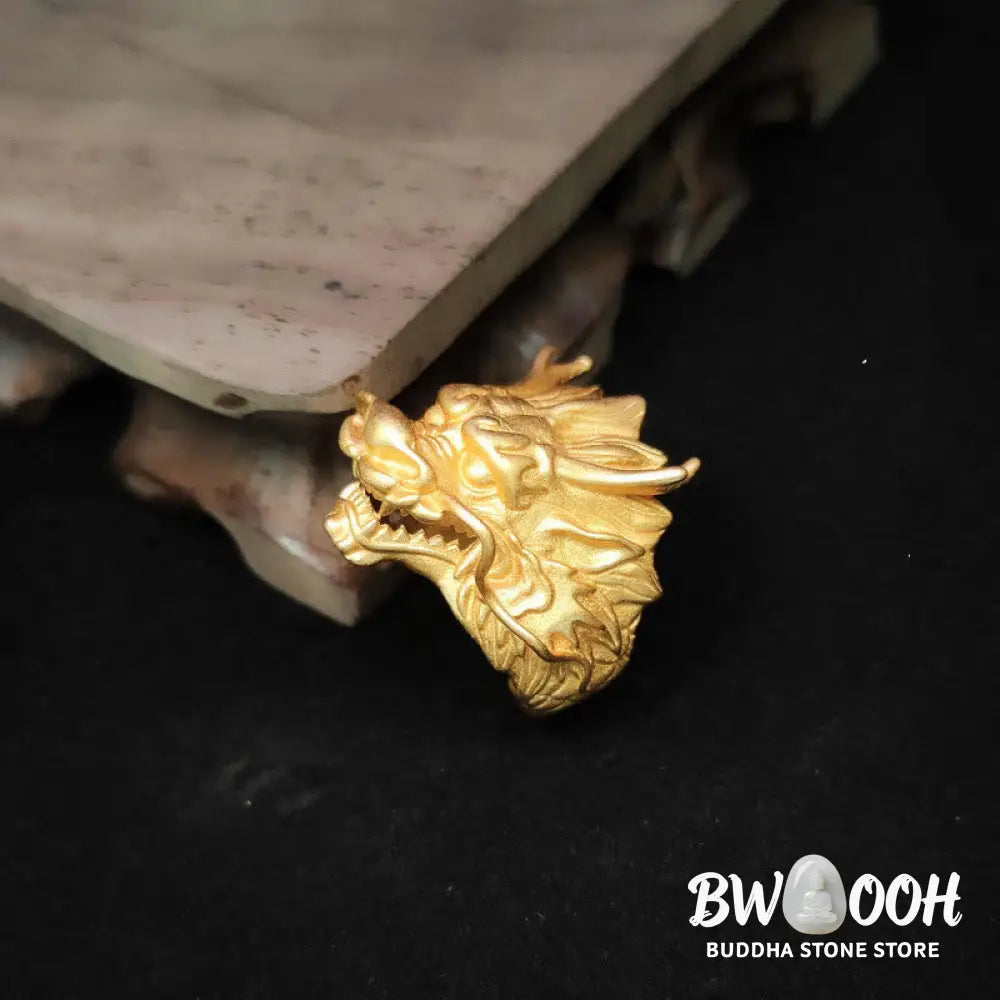 Buddha Stones Golden Dragon Luck Protection Ring - BWOOOH - Dragon(Protection♥Success) - Ring