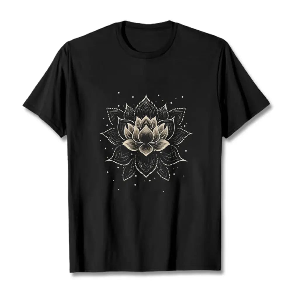 BWOOOH lotus print yoga pants - Golden Lotus Flower Design Tee T-shirt