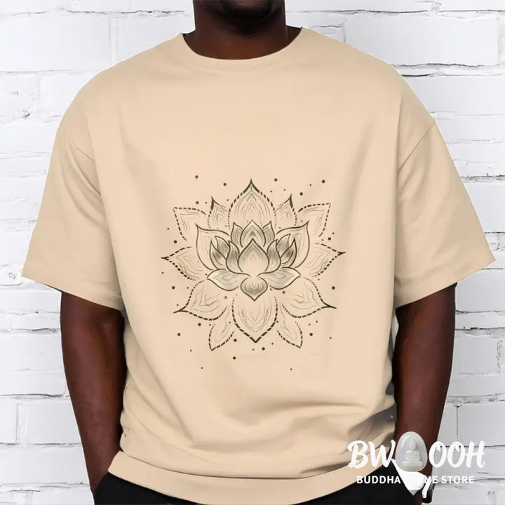 Buddha Stones Golden Lotus Flower Design Tee T-shirt - T-Shirts