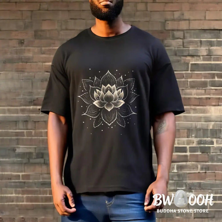 Buddha Stones Golden Lotus Flower Design Tee T-shirt - T-Shirts