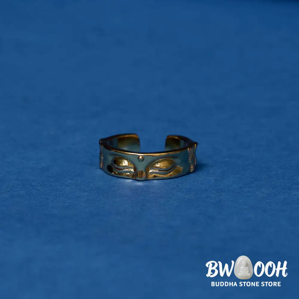 Buddha Stones Golden Meditation Buddha Serenity Copper Adjustable Ring - Buddha(Adjustable) - Ring