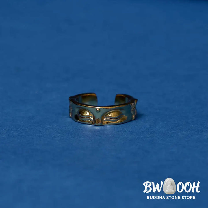 Buddha Stones Golden Meditation Buddha Serenity Copper Adjustable Ring - Buddha(Adjustable) - Ring