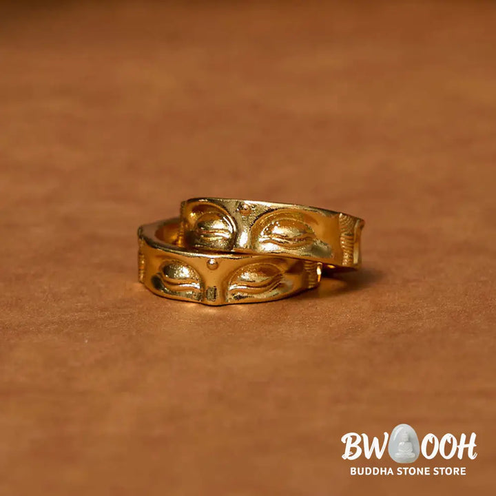 Buddha Stones Golden Meditation Buddha Serenity Copper Adjustable Ring - Buddha(Adjustable) - Ring
