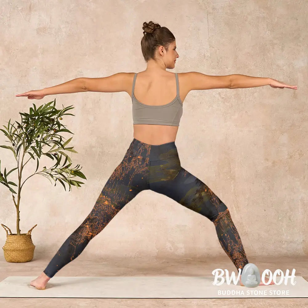 BWOOOH printed yoga leggings - Golden Mountains Clouds Print Gym Leggin
