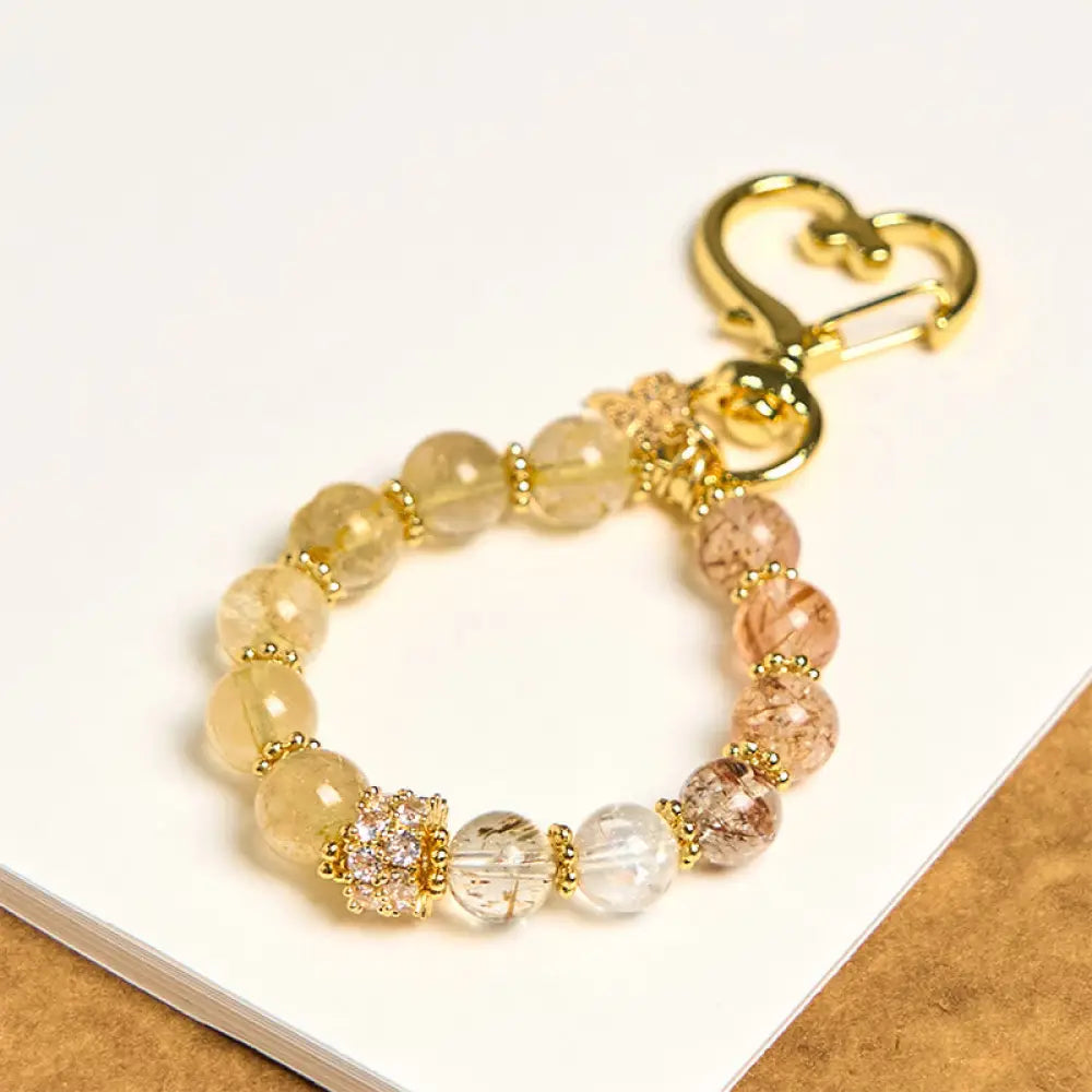 BWOOOH Golden Rutilated Quartz Auspiciousness Key Chain H