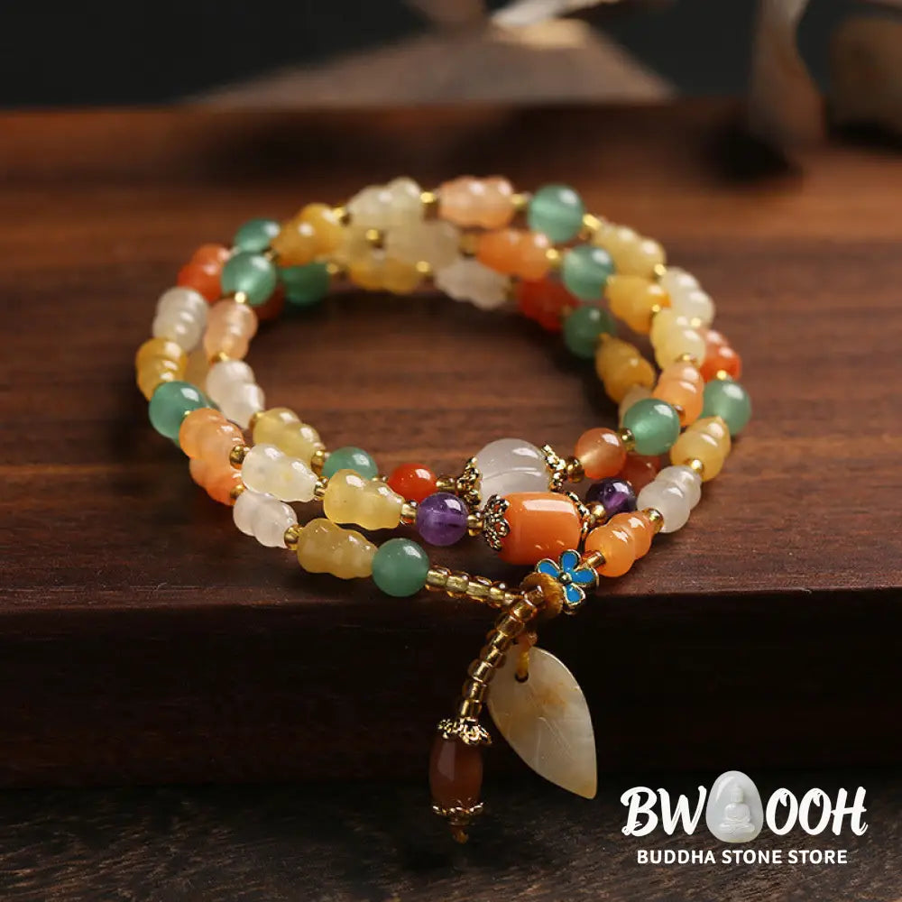 BWOOOH Golden Silk Jade Gourd Wealth Bracelet - Golden Silk Jade - Bracelet