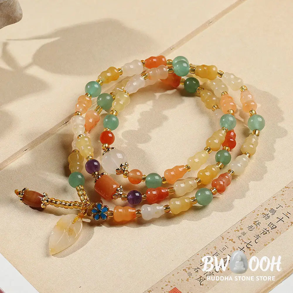 BWOOOH Golden Silk Jade Gourd Wealth Bracelet - Golden Silk Jade - Bracelet