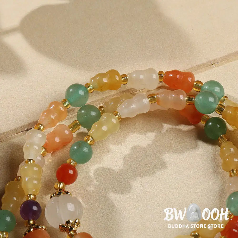 BWOOOH Golden Silk Jade Gourd Wealth Bracelet - Golden Silk Jade - Bracelet