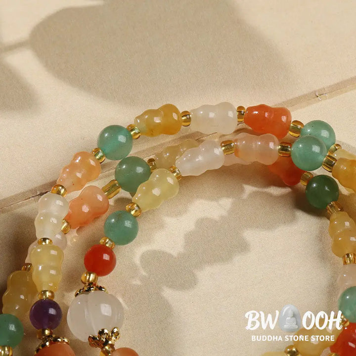 BWOOOH Golden Silk Jade Gourd Wealth Bracelet - Golden Silk Jade - Bracelet