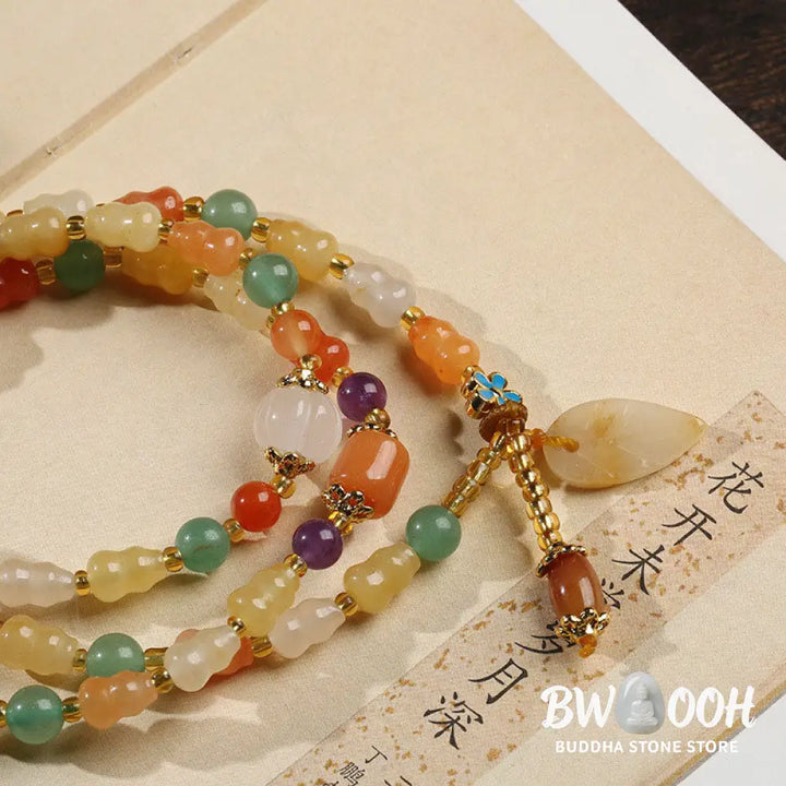 BWOOOH Golden Silk Jade Gourd Wealth Bracelet - Golden Silk Jade - Bracelet