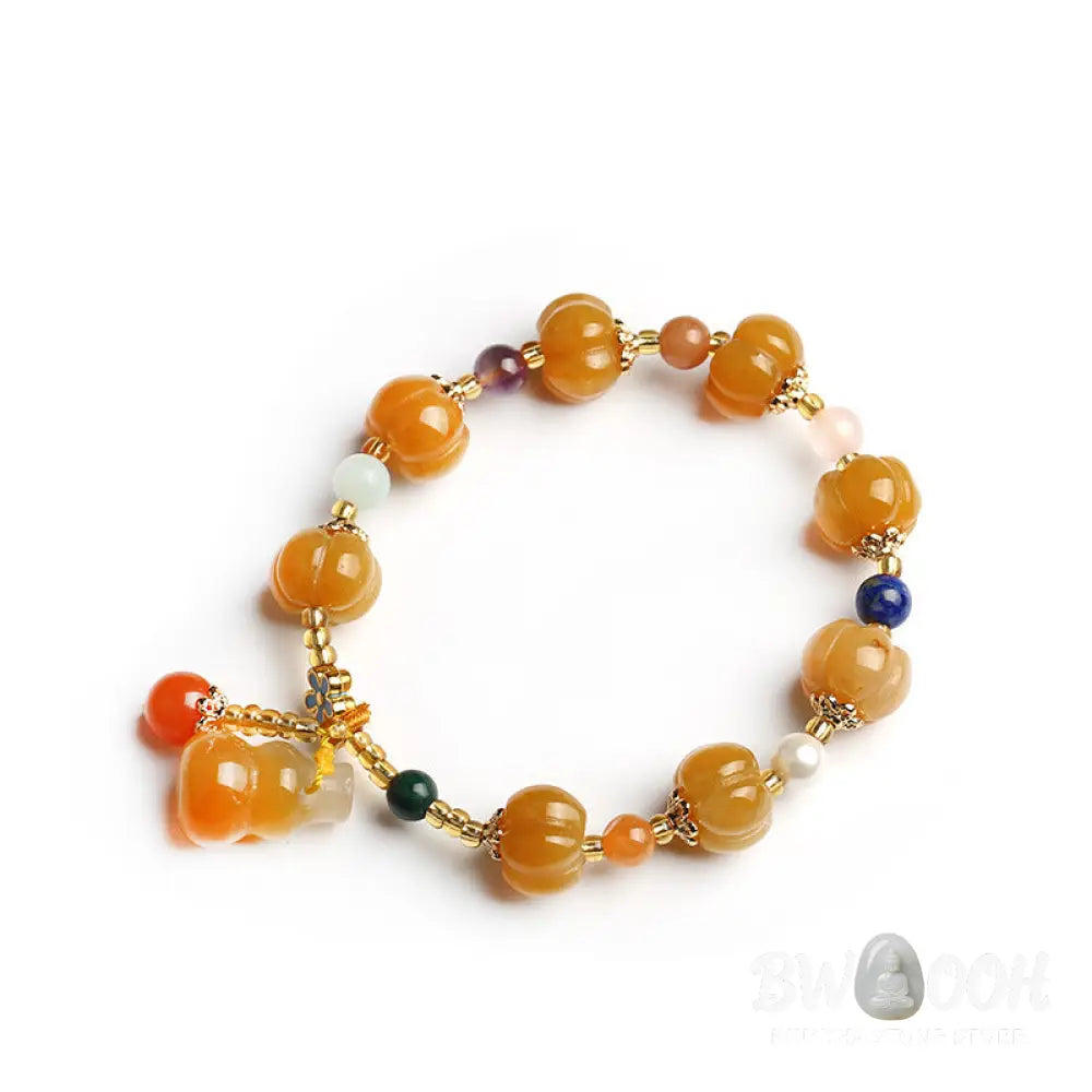 Buddha Stones Golden Silk Jade Pixiu Wealth Bracelet - BWOOOH - Bracelet
