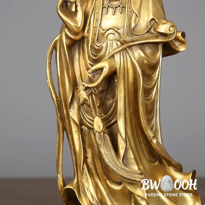 BWOOOH copper Kwan Yin statue - Golden Standing Kwan Yin Avalokites