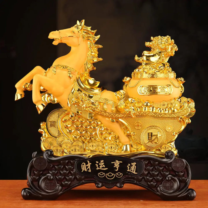 BWOOOH resin Buddha statue - "Good Fortune" Year of the Horse Tr