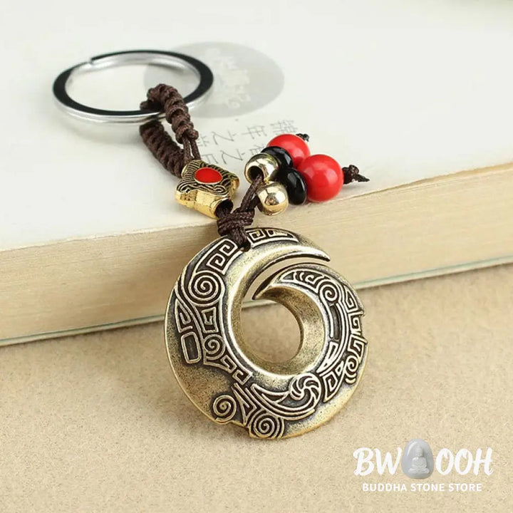 Buddha Stones Good Luck Fortune Copper Wealth Key Chain - Copper - Key Chain