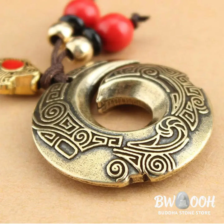 Buddha Stones Good Luck Fortune Copper Wealth Key Chain - Copper - Key Chain