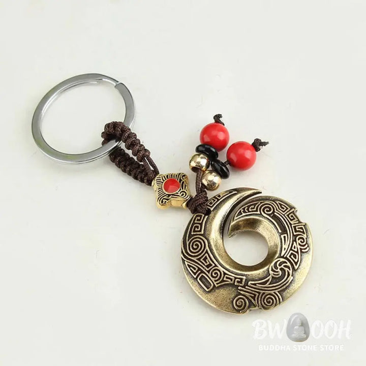 Buddha Stones Good Luck Fortune Copper Wealth Key Chain - Copper - Key Chain