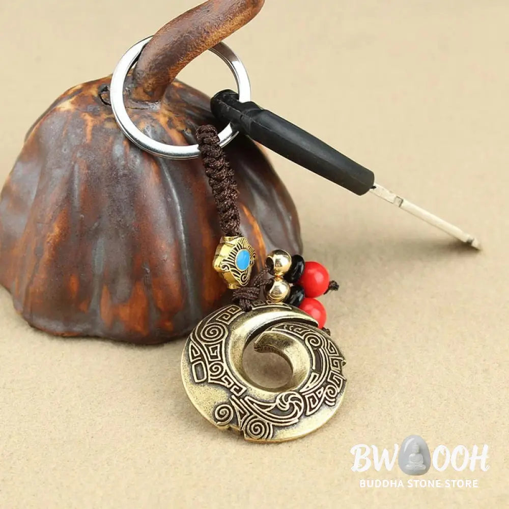 Buddha Stones Good Luck Fortune Copper Wealth Key Chain - Copper - Key Chain