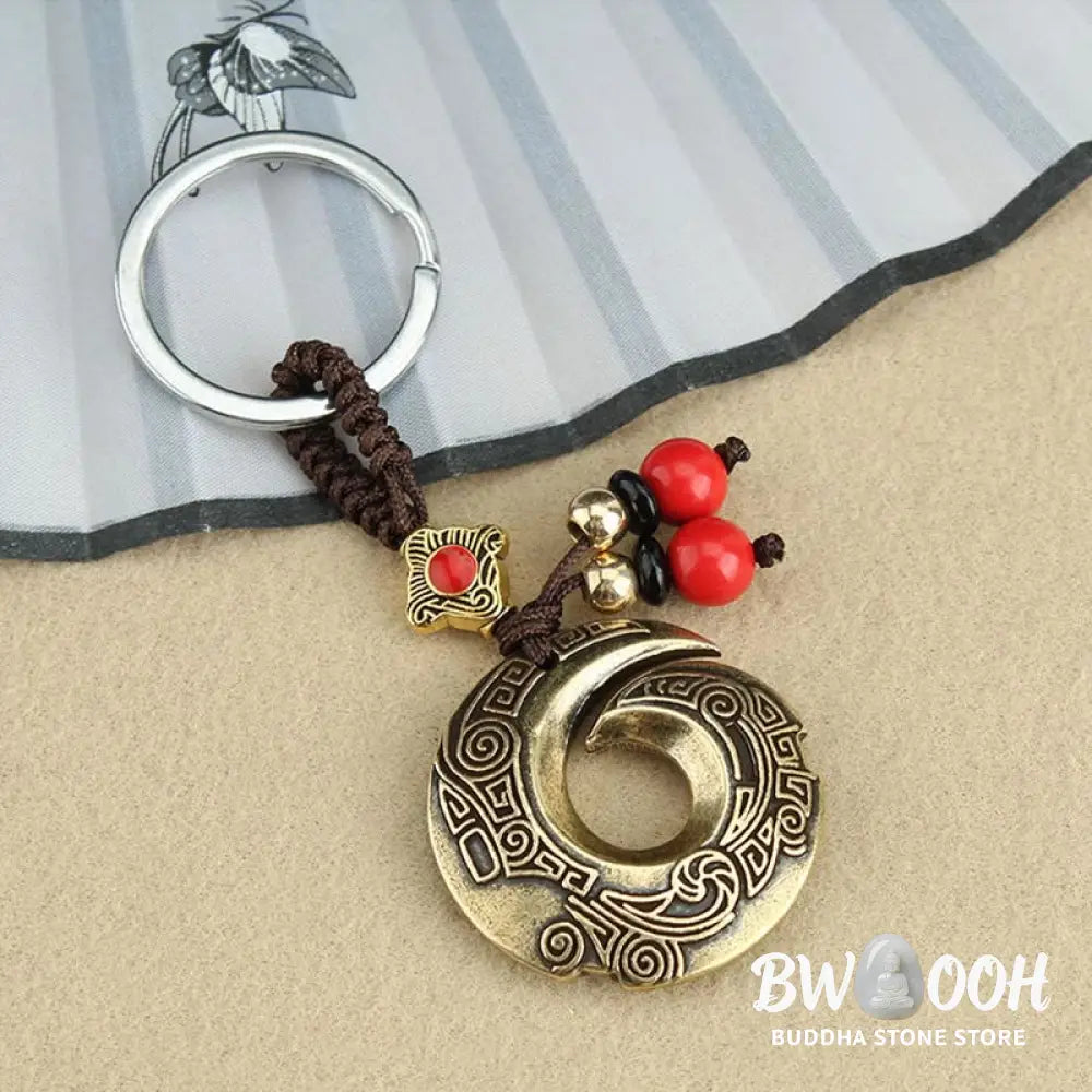 Buddha Stones Good Luck Fortune Copper Wealth Key Chain - Copper - Key Chain