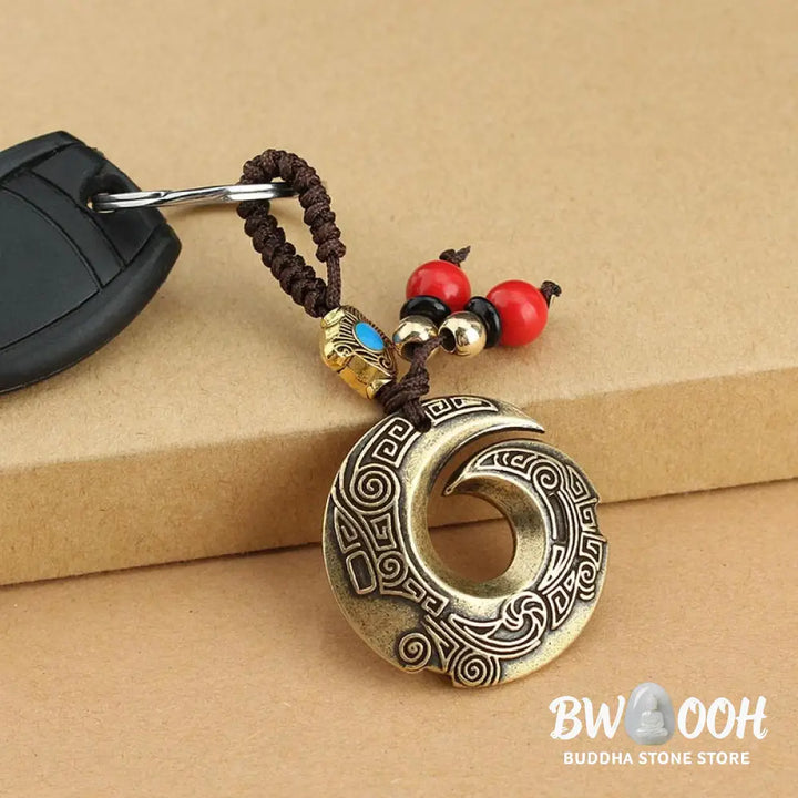 Buddha Stones Good Luck Fortune Copper Wealth Key Chain - Copper - Key Chain
