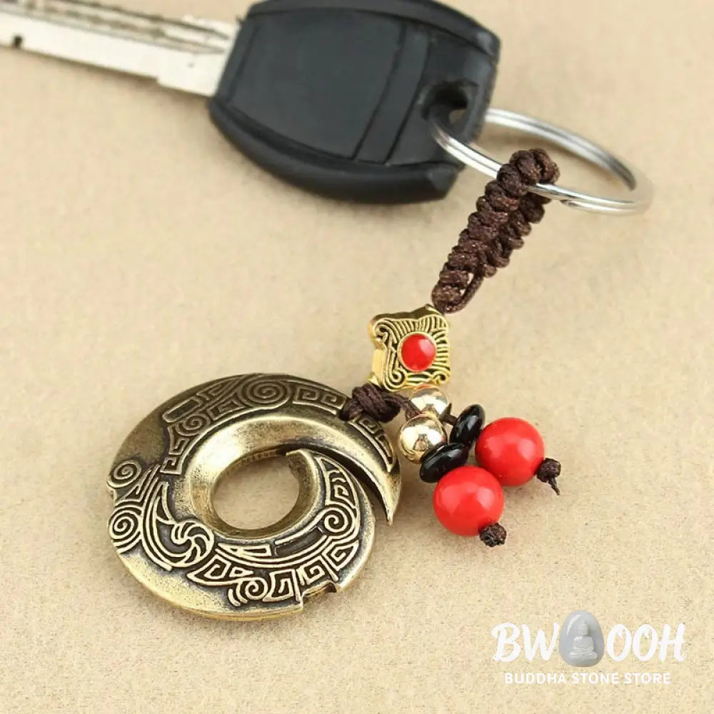 Buddha Stones Good Luck Fortune Copper Wealth Key Chain - Copper - Key Chain