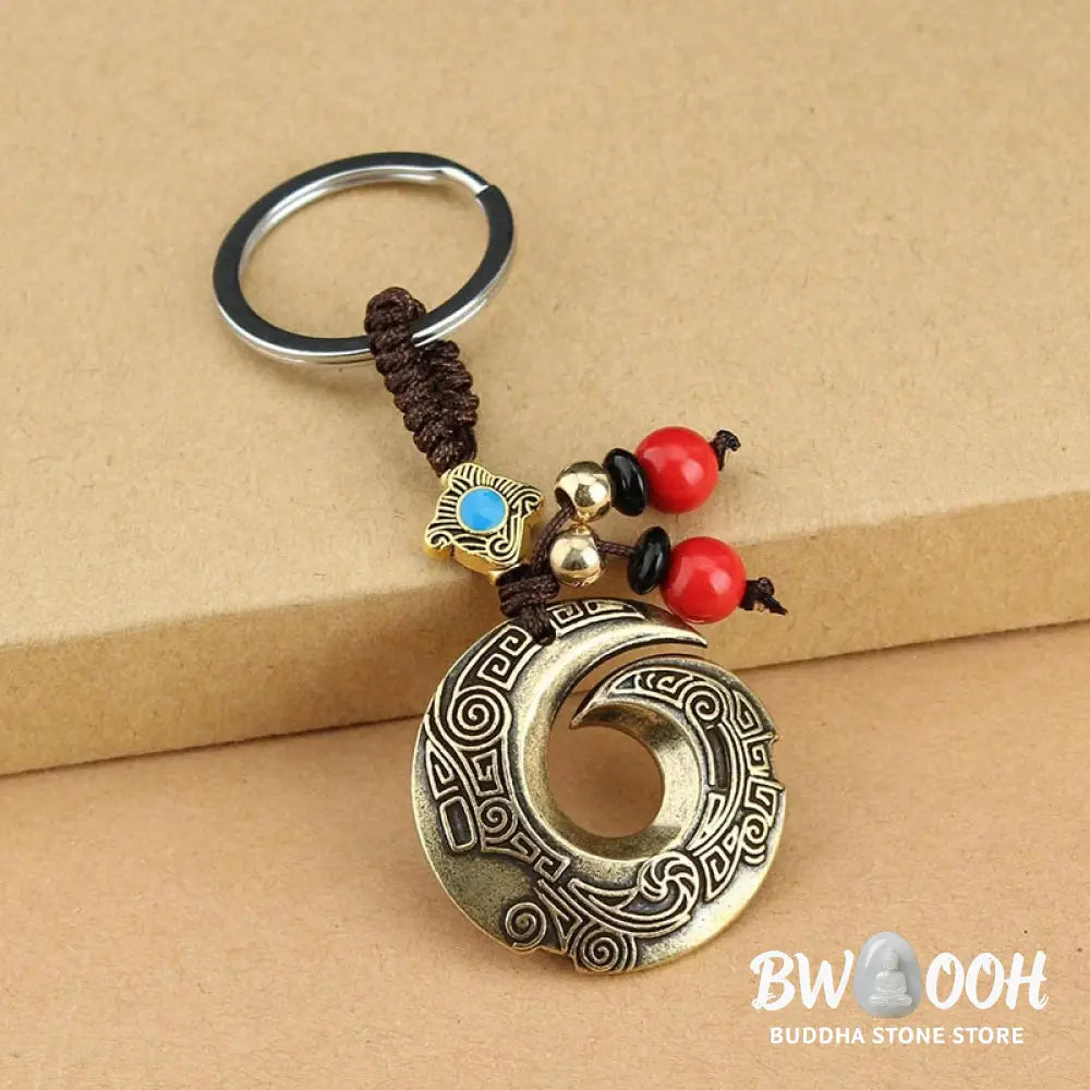 Buddha Stones Good Luck Fortune Copper Wealth Key Chain - Copper - Key Chain