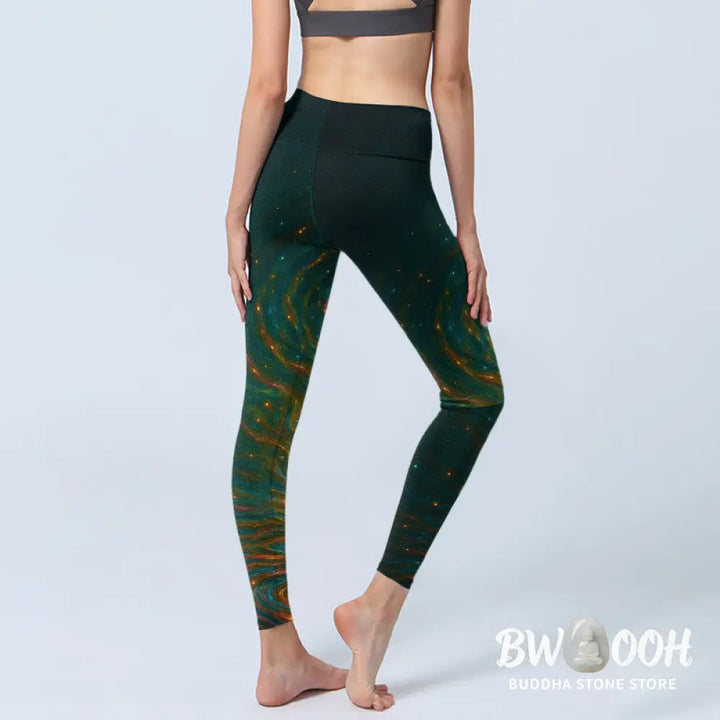 BWOOOH lotus print yoga leggings - Gorgeous Lotus Water Ripples Pattern Pri