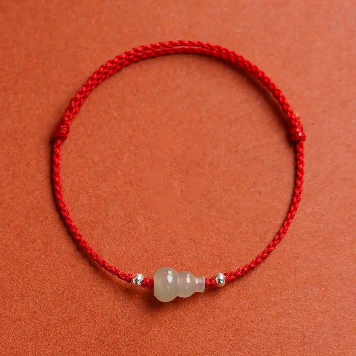 Buddha Stones Gourd Hetian Jade Red String Prosperity Bracelet Anklet - Red String Bracelet(Wrist Circumference: