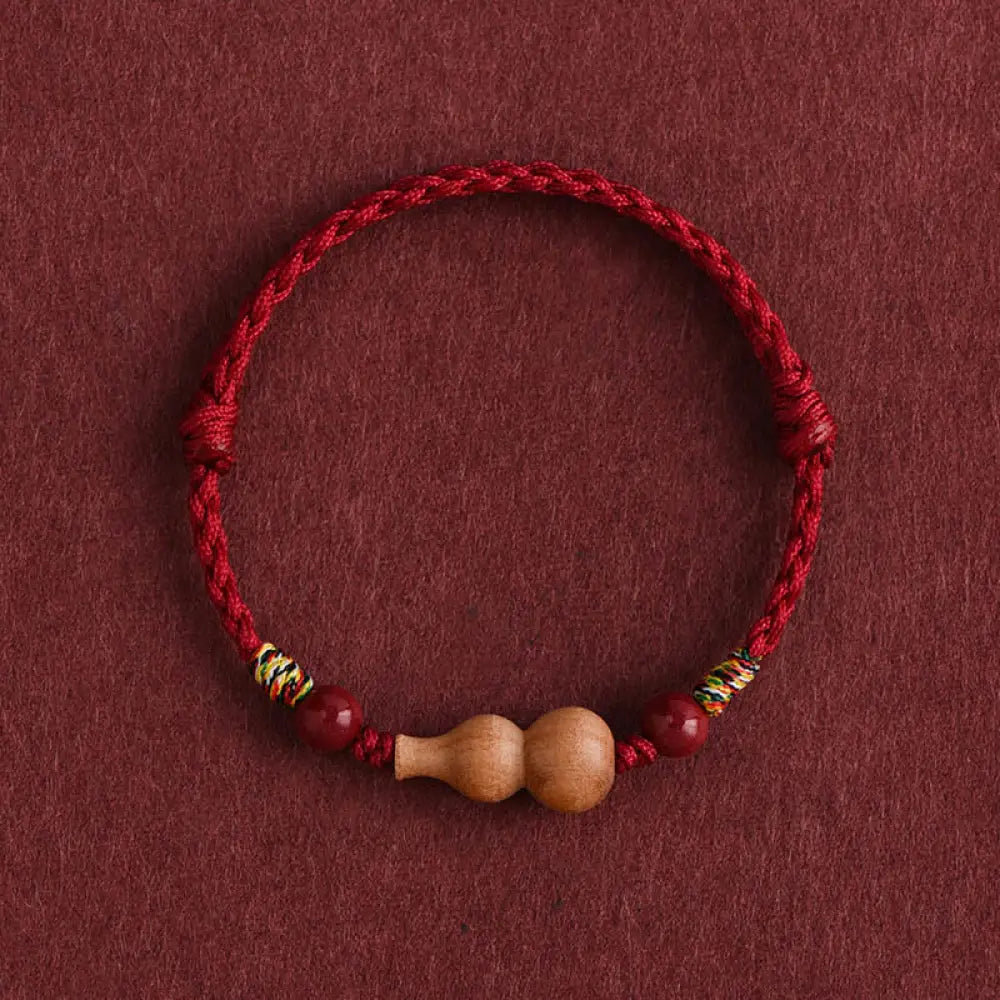 BWOOOH Gourd Peach Wood Rope Adjustable Wealth Luck Brace