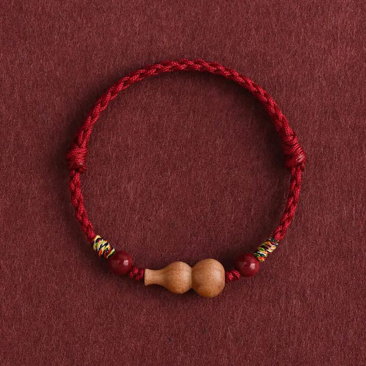 BWOOOH Gourd Peach Wood Rope Adjustable Wealth Luck Brace