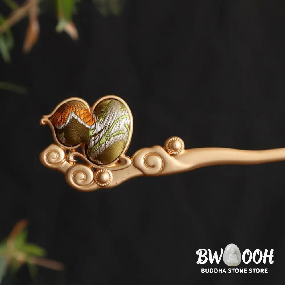 Buddha Stones Gourd Red Agate Bead Calm Confidence Hairpin - Hairpin