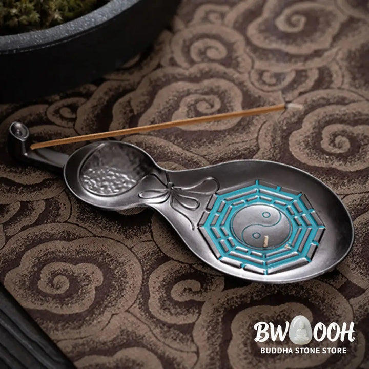 BWOOOH Gourd Yin Yang Bagua Copper Blessing Incense Burner Decoration - Yin Yang Bagua 13.8*6*1.5cm - Incense