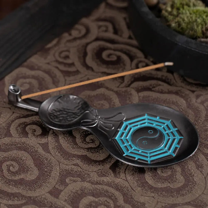 BWOOOH Gourd Yin Yang Bagua Copper Blessing Incense Burner Decoration - Yin Yang Bagua 13.8*6*1.5cm - Incense