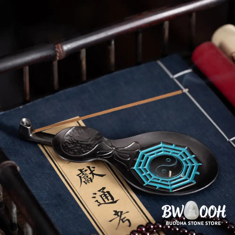 BWOOOH Gourd Yin Yang Bagua Copper Blessing Incense Burner Decoration - Yin Yang Bagua 13.8*6*1.5cm - Incense