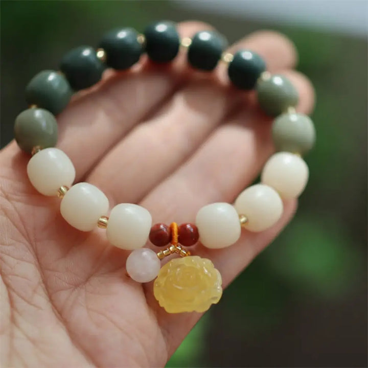 BWOOOH Gradient Bodhi Seed Amber Lotus Peace Bracelet - BWOOOH - Bodhi Seed(Auspiciousness♥Luck) - Bracelet