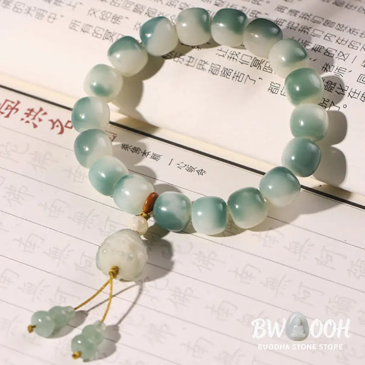 Buddha Stones Gradient Bodhi Seed Nine Tailed Fox Cat Paw Claw Pine Cone Peace Bracelet (Extra 40% Off | USE CODE: