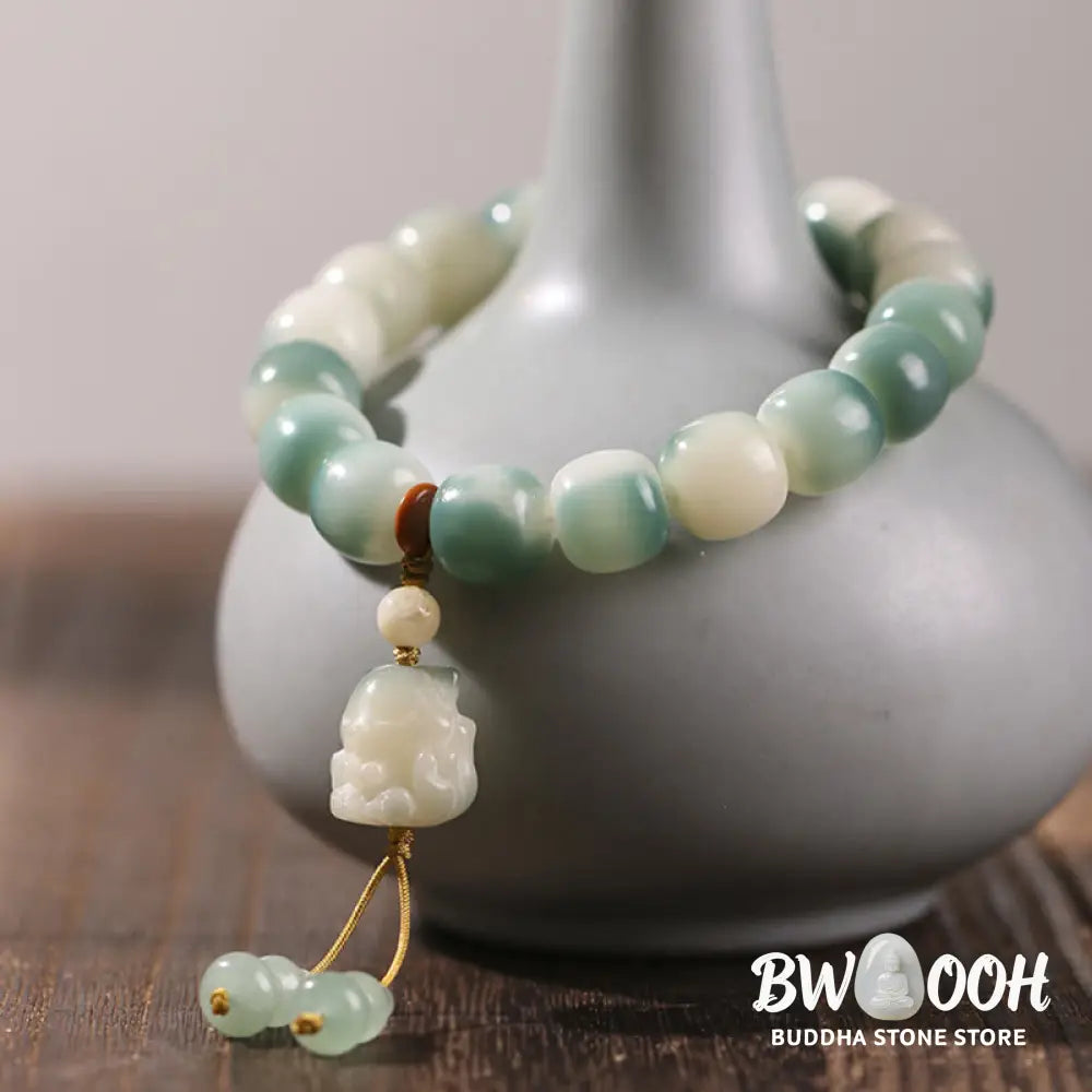 Buddha Stones Gradient Bodhi Seed Nine Tailed Fox Cat Paw Claw Pine Cone Peace Bracelet (Extra 40% Off | USE CODE: