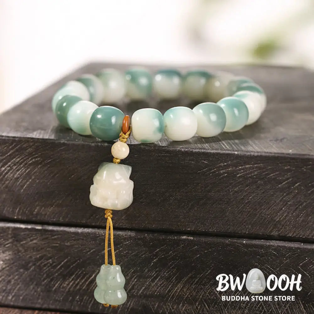 Buddha Stones Gradient Bodhi Seed Nine Tailed Fox Cat Paw Claw Pine Cone Peace Bracelet (Extra 40% Off | USE CODE: