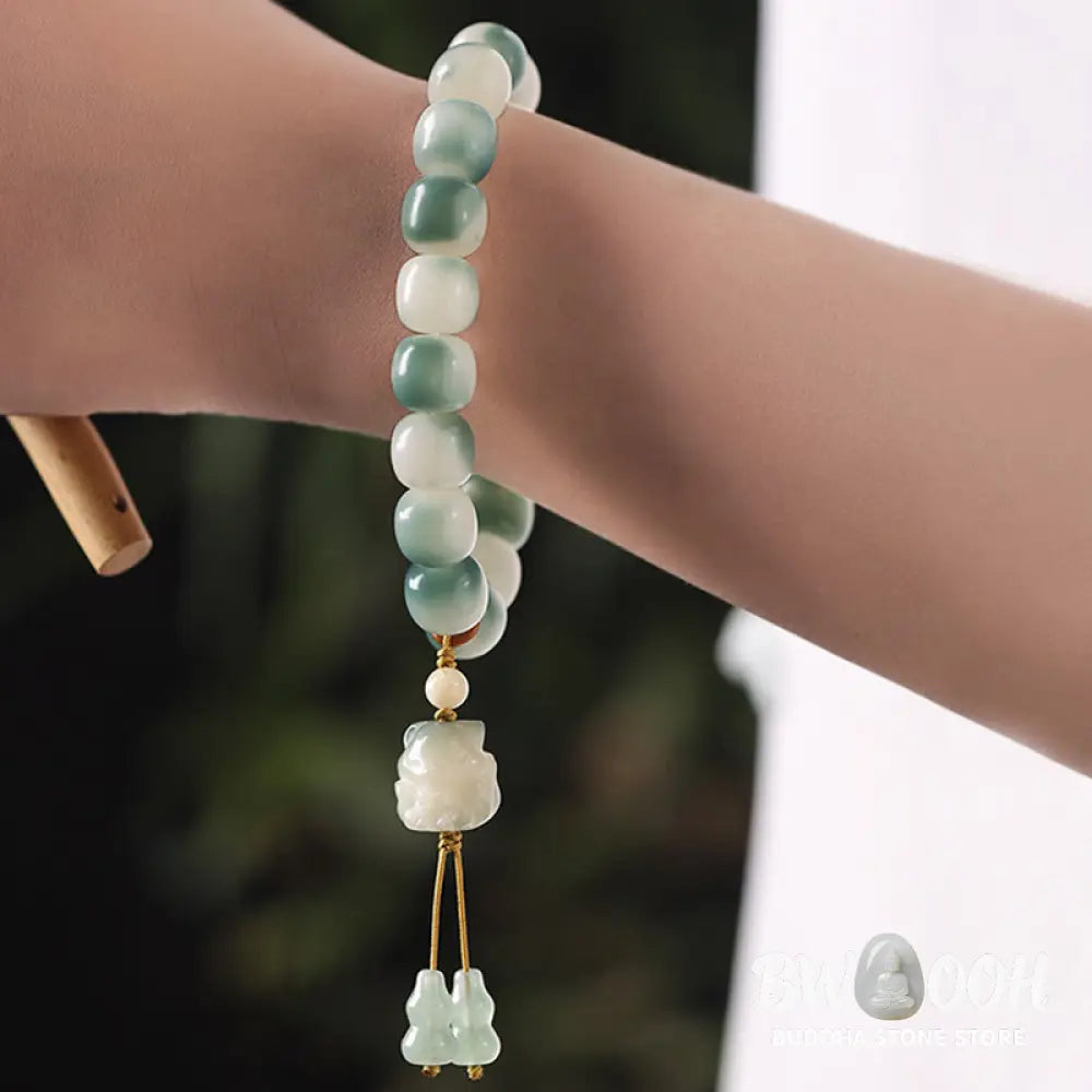 Buddha Stones Gradient Bodhi Seed Nine Tailed Fox Cat Paw Claw Pine Cone Peace Bracelet (Extra 40% Off | USE CODE: