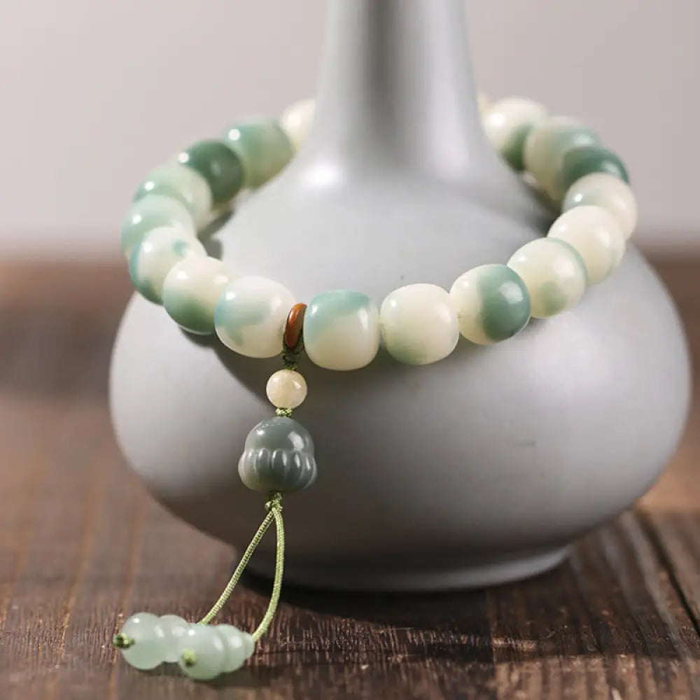 Buddha Stones Gradient Bodhi Seed Nine Tailed Fox Cat Paw Claw Pine Cone Peace Bracelet (Extra 40% Off | USE CODE: