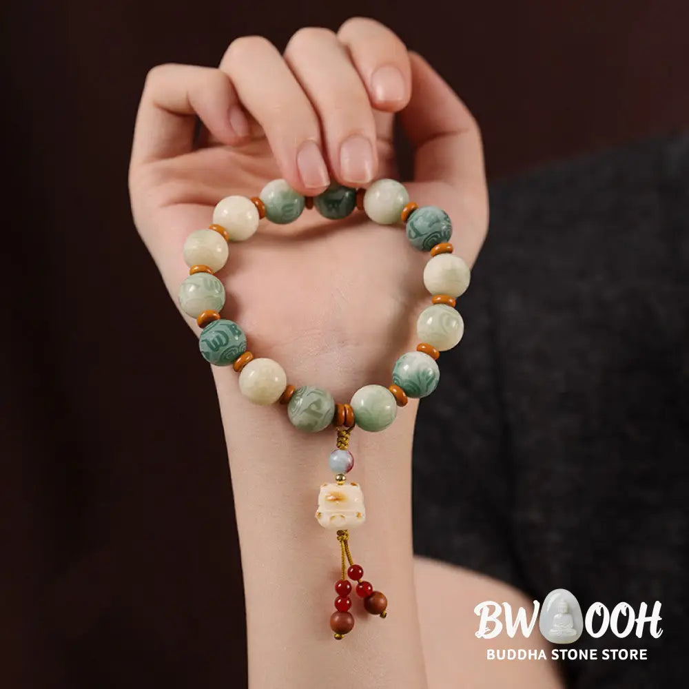 BWOOOH Gradient Bodhi Seed Om Mani Padme Hum Carved Zakir