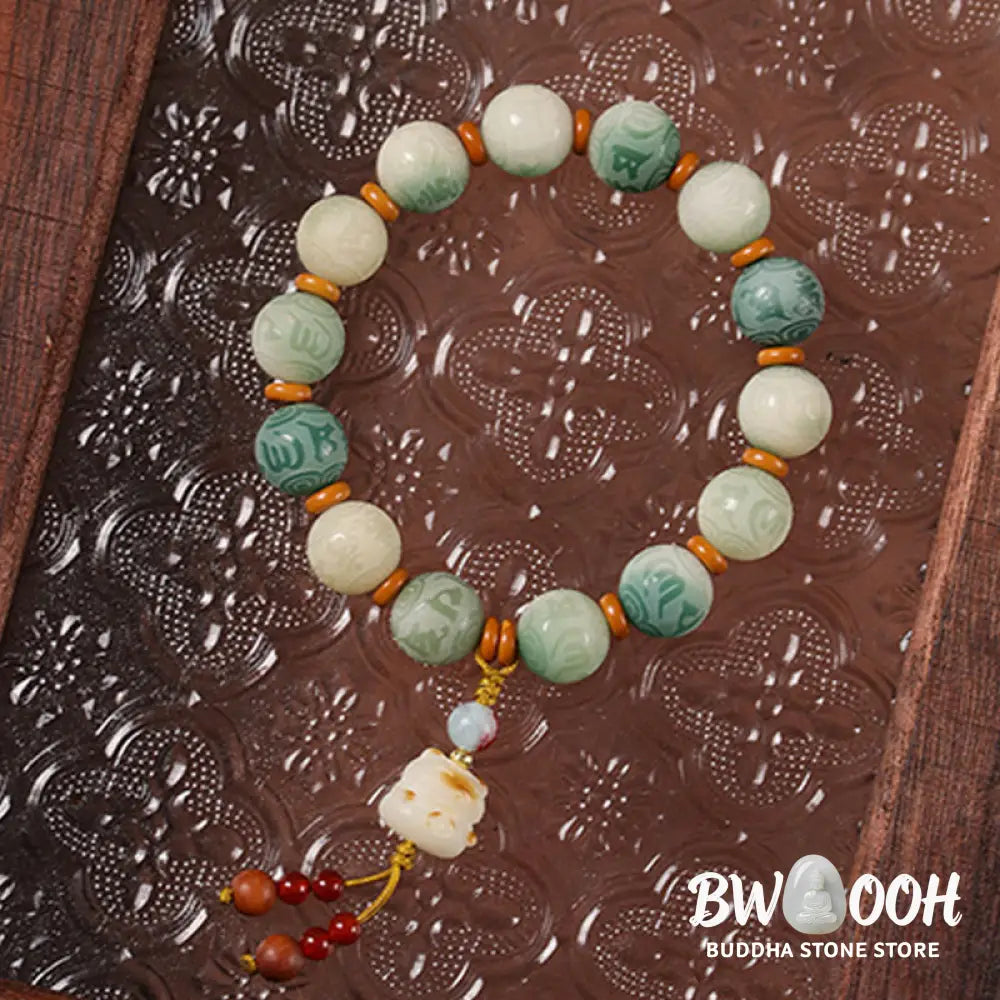 BWOOOH Gradient Bodhi Seed Om Mani Padme Hum Carved Zakir