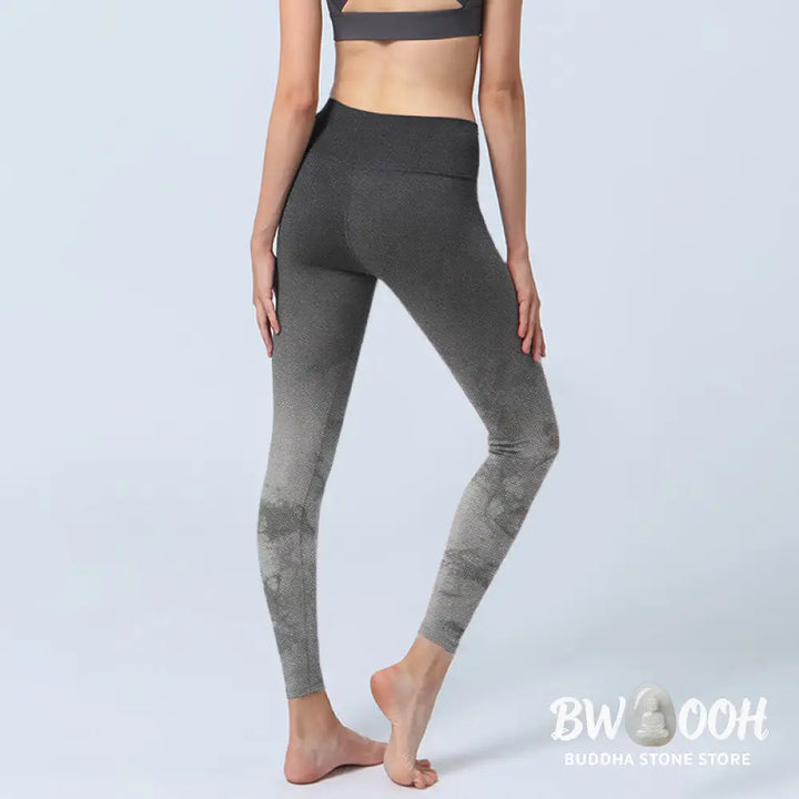 BWOOOH printed yoga leggings - Gradient Floral Print Exercise Leggings 