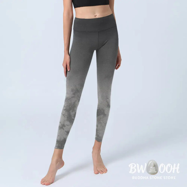 BWOOOH printed yoga leggings - Gradient Floral Print Exercise Leggings 