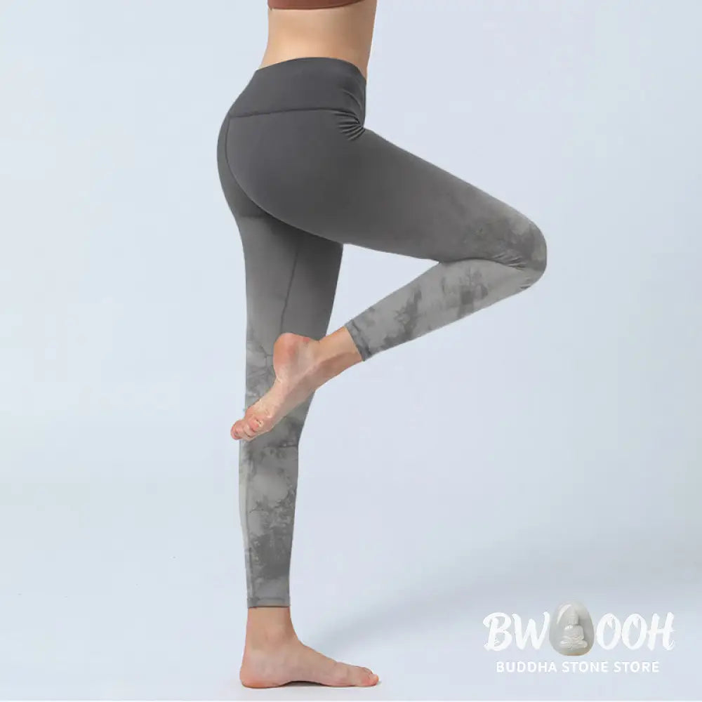 BWOOOH printed yoga leggings - Gradient Floral Print Exercise Leggings 