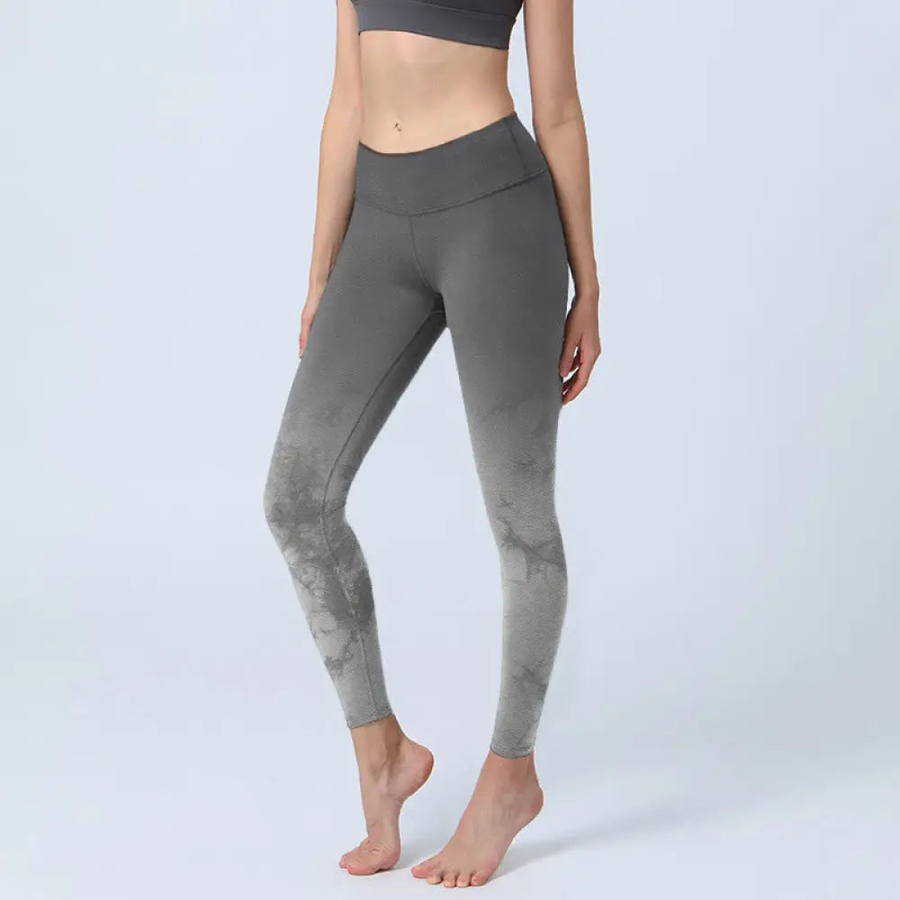 BWOOOH printed yoga leggings - Gradient Floral Print Exercise Leggings 